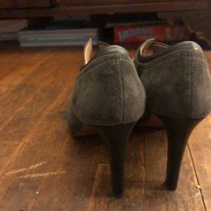 Franco Sarto Grey Suede Bootie Ankle Boots Buckle